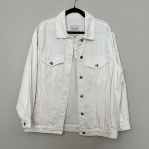 Abercrombie & Fitch Women's Oversized White Jean Jacket